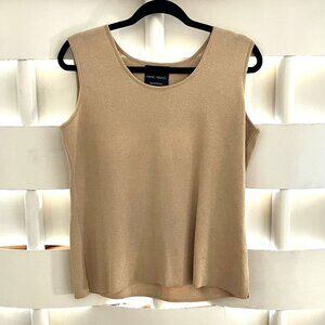 Ming Wang Sapphire Gold Sleeveless Knit Tank Top Large L